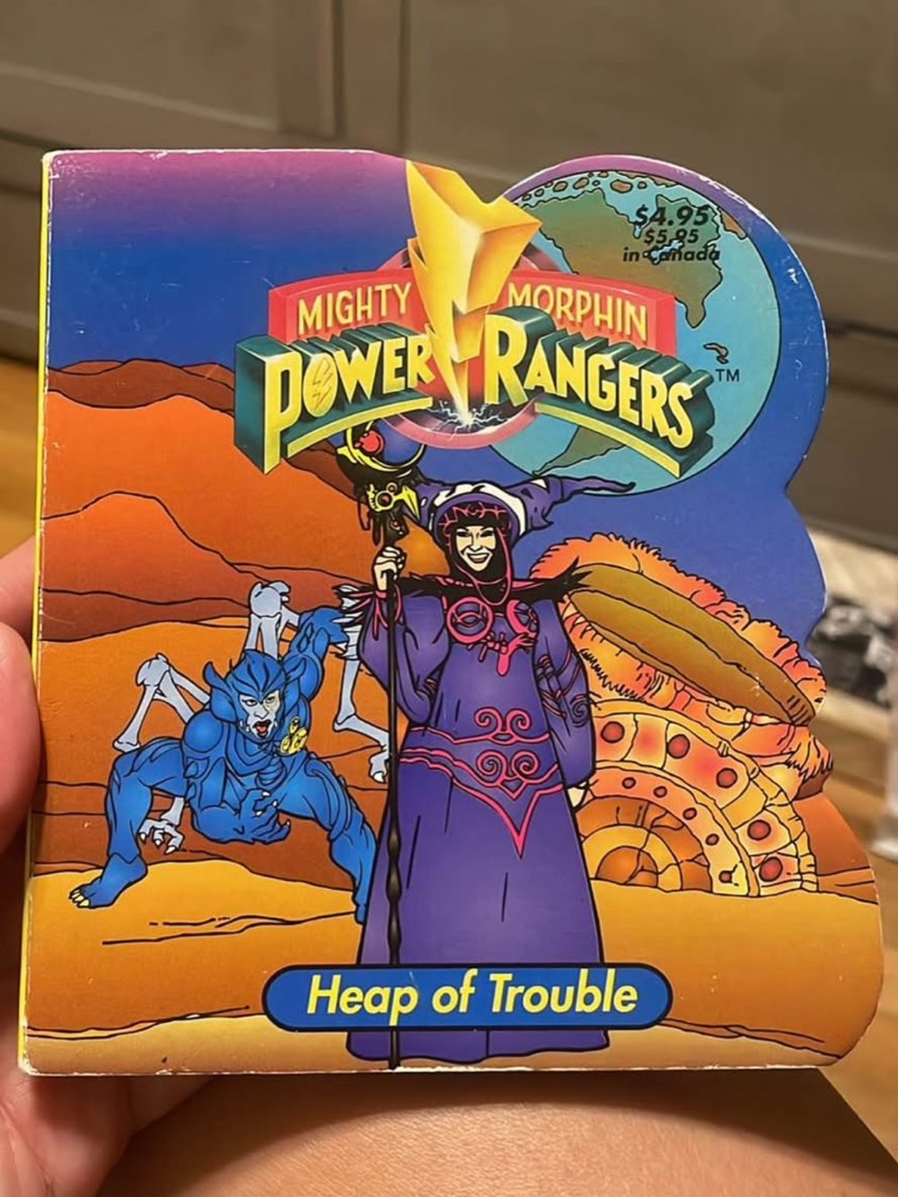Mighty Morphin Power Rangers "Heap of Trouble" Book - Purple & Orange Cover
